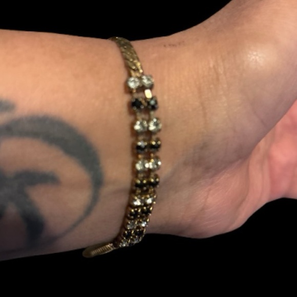 Very Rare 1940’s/50’s Gold-tone Gemstone Bracelet - Picture 10 of 12